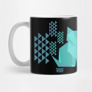 Geometric Cat retro animal design Mug